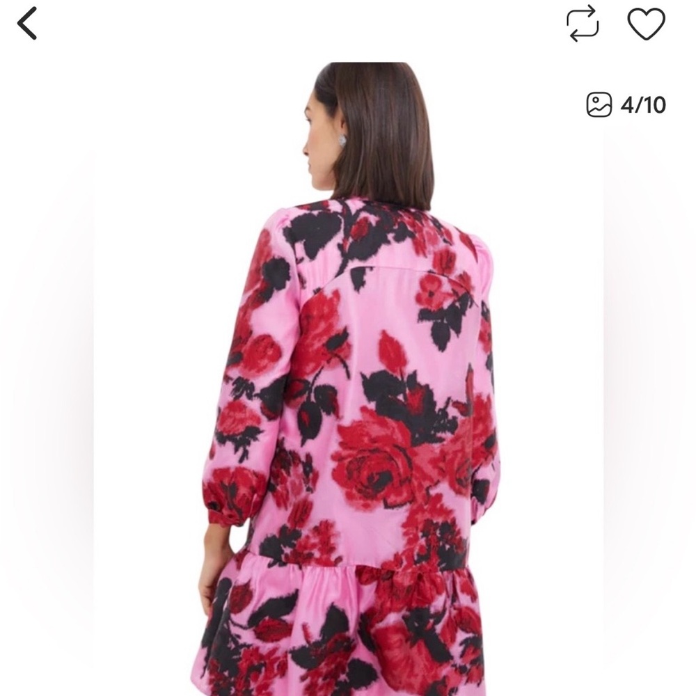 Tuckernuck Pink and Red Floral Long Sleeve Dress - Picture 2 of 6